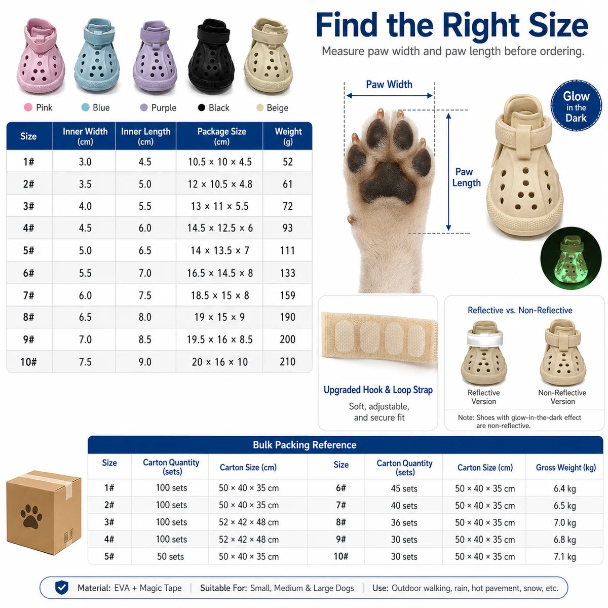 NEW Arrivals 8 Colors Hot Summer Pavement Dog Rain Shoes with Holes Anti Slip Paw Protectors Waterproof Noctilucent Dog Boots Night Walking Anti-Lost Shoes Pets Apparel Accessories