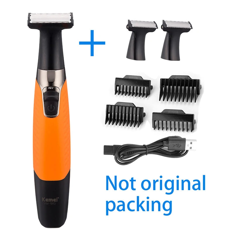Full Set Original Kemei 1910 Rechargeable Electric Shaver Beard Shaver Electric Razor Body Trimmer Men Shaving Machine Hair Trimmer Face Care Full Body Epilator