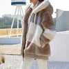 10 Colors S-5XL Plus Size Winter Warm Ladies Jacket Autumn Winter Long Sleeve Women  Block Zipper Fluff Hooded Outerwear Coats Women Winter Clothing Supplies