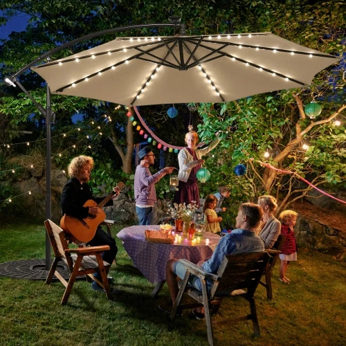 Villa Home Hotels Outdoor Beach Party Swimming Pool Camping Garden Courtyard Furniture Poolside Light Parasol Umbrella LED Solar Light Table Banana Style Beach Umbrella All Weather Luxury Furniture Supplies