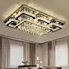 HOT SALE Villa Home Hotel Lobby Modern Luxury Living Room K9 Crystal Ceiling Light Simple Rectangular Stainless Steel Ceiling Art Decorative Pendant Lamp Home Lighting Supplies