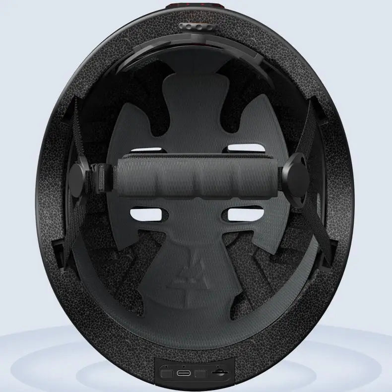Smart Bike Recording Helmet with LED Light Bluetooth Speaker Turn Signal Cycling Safety Helmet White and Black Color
