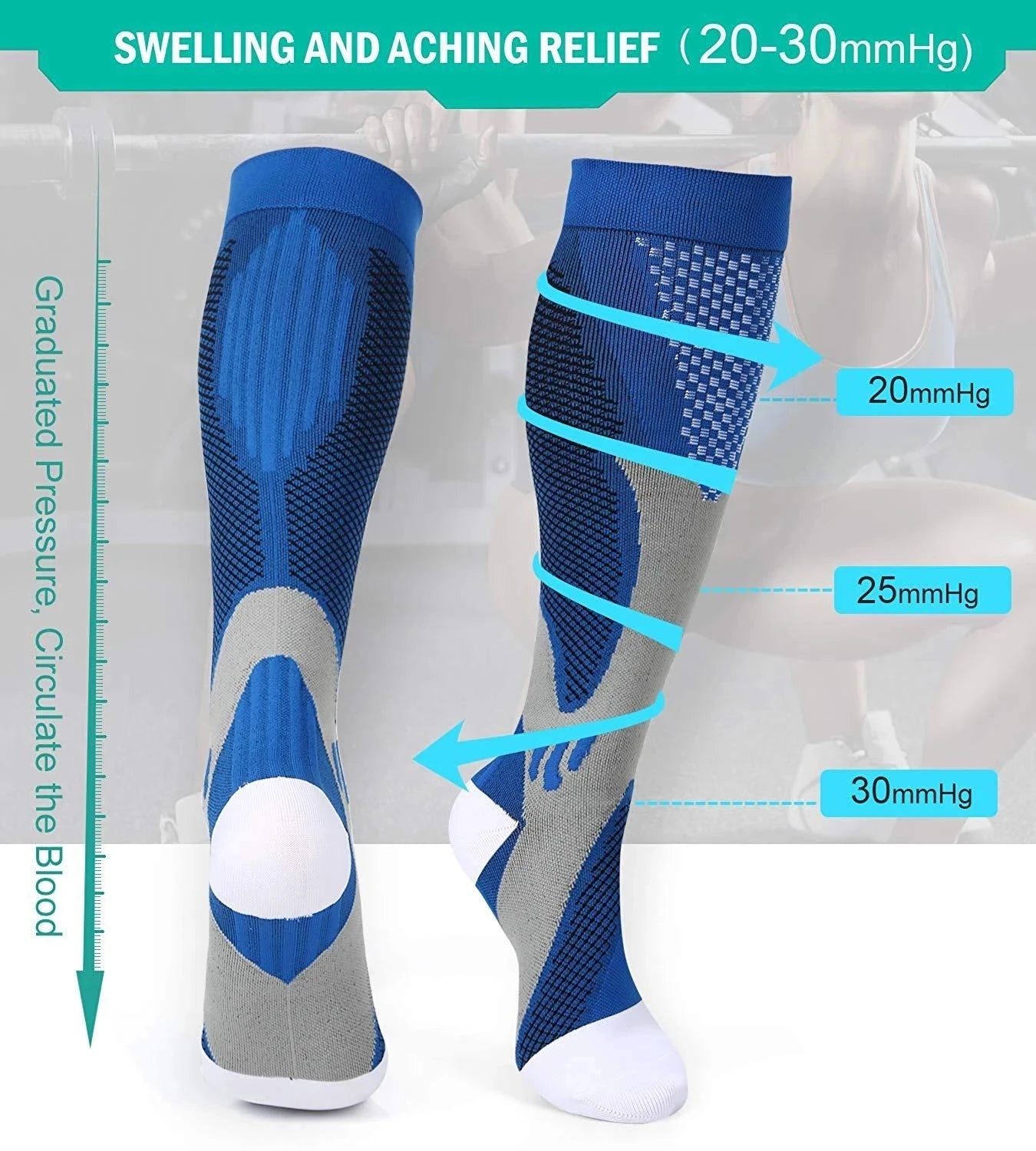 3/4/5/6 Pairs  New Compression Socks Men Women Medical Varicose Veins Edema Diabetes Socks Soccer Football Stockings