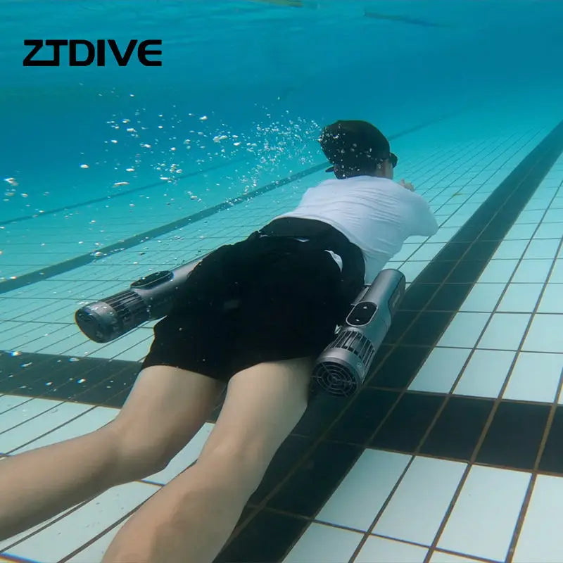 Sea Electric Scooter Set CE Certified 1200W Aluminum Alloy Hands-Free Electric Underwater Waist Scooter for Diving Scuba Snorkeling Water Sports 2.5m/s Speed