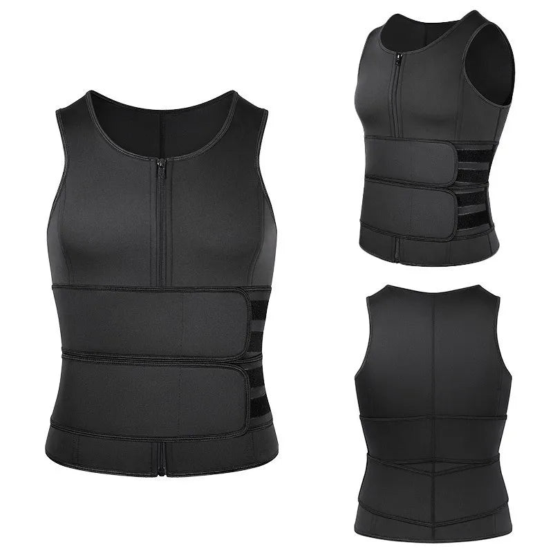 S-3XL Neoprene Men's Body Shaper Waist Trainer Vest Slimming Shirt Sauna Sweat Compression Undershirt Shapewear Fat Burner Workout Tops