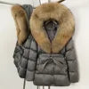 BEST PRICE 15 Colors European High End Winter Hoodie Warm Midi Length Large Real Natural Silver Red Fox Fur Thick Bubble Coats Down Coat Snow Outerwear Parkas Jackets Women Winter Apparel Supplies