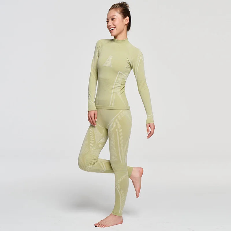 2 PCS Set S-2XL 7 Colors Custom Men's Women's Merino Wool Winter Ski Underwear Quick Dry Outdoor Skiing Riding Hiking Ice Hockey Thermal Underwear Set Winter Sports Apparel Suit