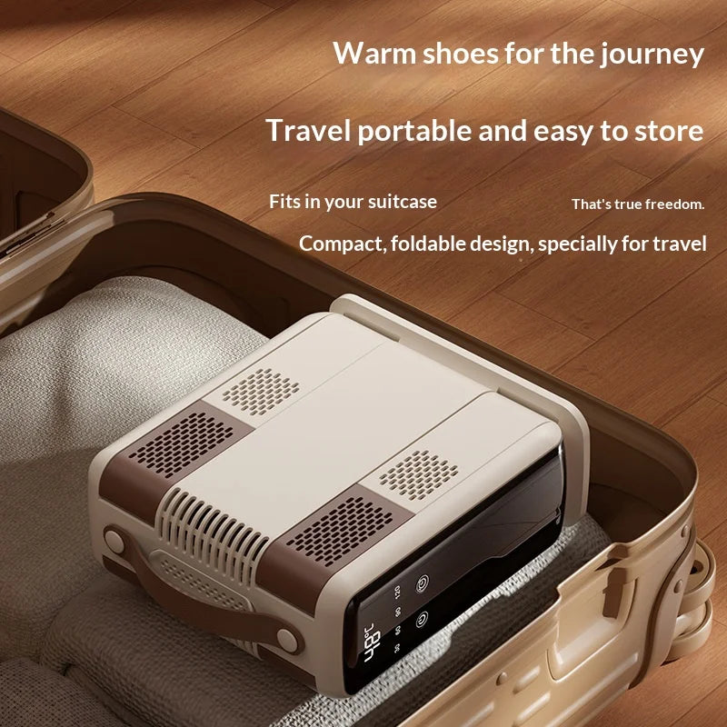 Digital Display Smart Timer Electric UK/AU/US Plug Shoe Dryer Foldable Four-Arm Fast Drying Dehumidifying Constant Temperature Shoe Dryer for Home Use Outdoor Travel Hotels Business Trip Portable Foldable Shoes Dryer