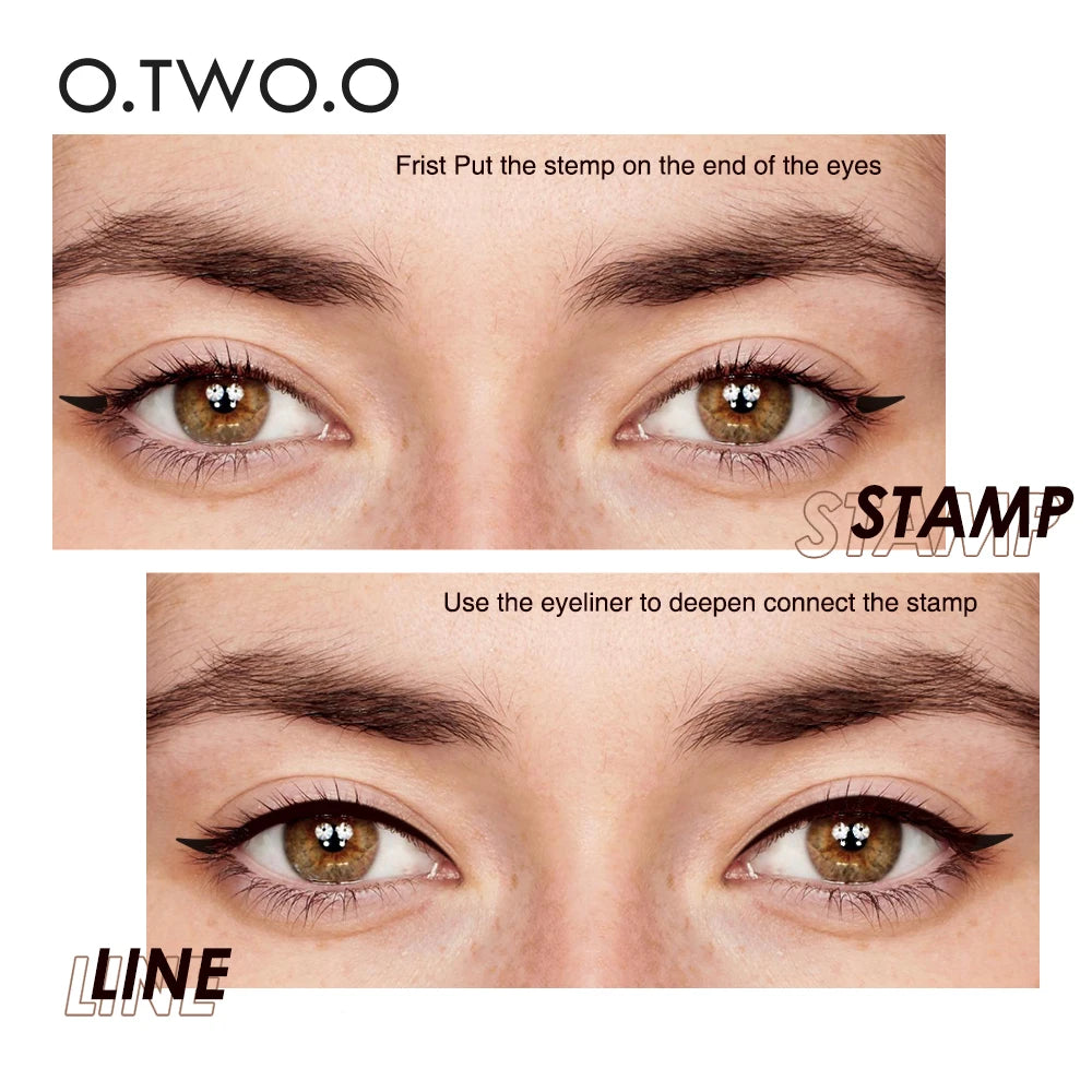 O.TWO.O 8pcs Liquid Eyeliner Stamp Black Eyeliner Pencil Long-lasting Waterproof Easy to Wear Cosmetics Makeup for Eyes