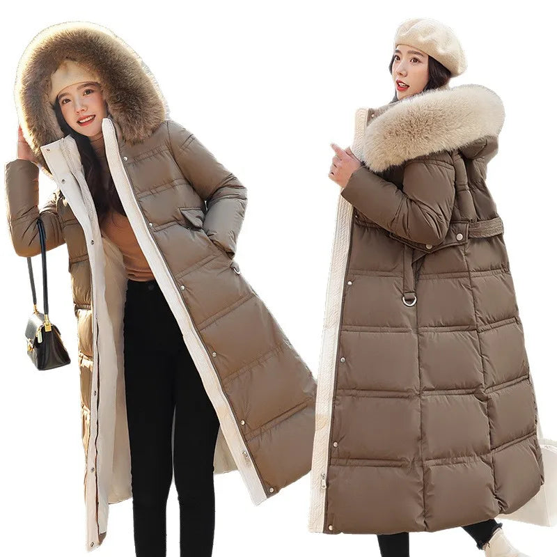 4 Colors M-2XL Women New Style Fashionable Temperament Hooded Windbreaker Versatile Casual Loose Long Women's Windproof Jacket Snow Outerwear Coats Ladies Winter Apparel Supplies