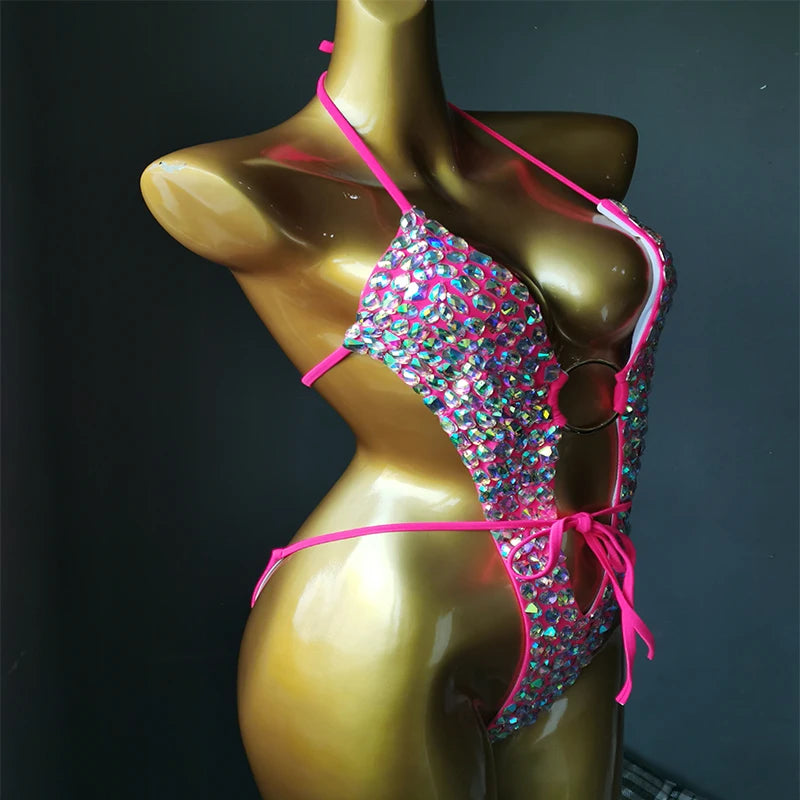 NEW Arrivals Women Female Luxurious Rhinestones Diamonds Bikini Sexy Ladies Swimwear Bathing Suit Bling Stones Luxury  Beachwear