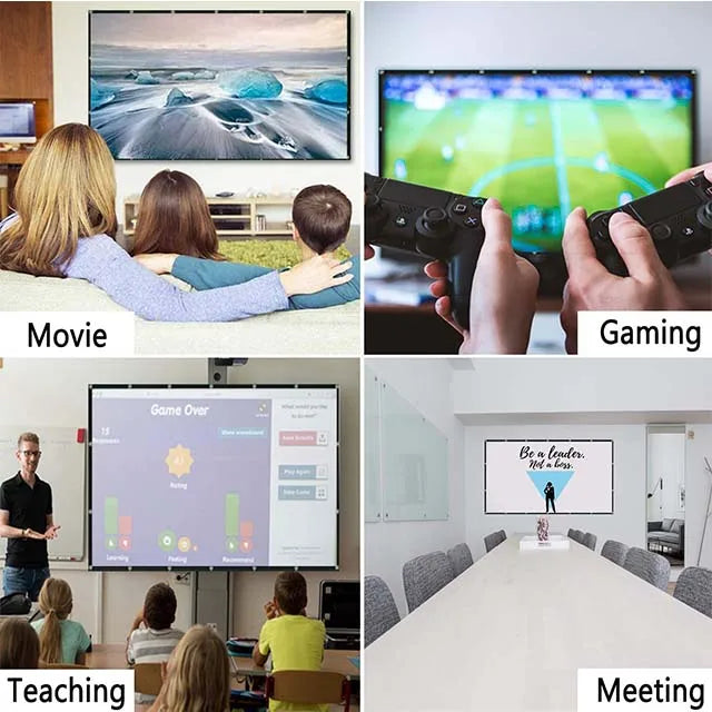 SXZ 120 Inch ALR Black Large Projector Screen 16:9 HD Foldable for Home Theater Cinema Indoor Outdoor Movies Music Screen