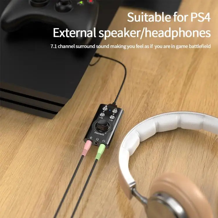 Voice Changing Wireless  USB Type-C To 3.5mm 7.1 Surround Sound Computer Voice Changer External Sound Effects Mixer Card For Mobile Phones Computer Laptop Connecting Live Streaming Broadcast