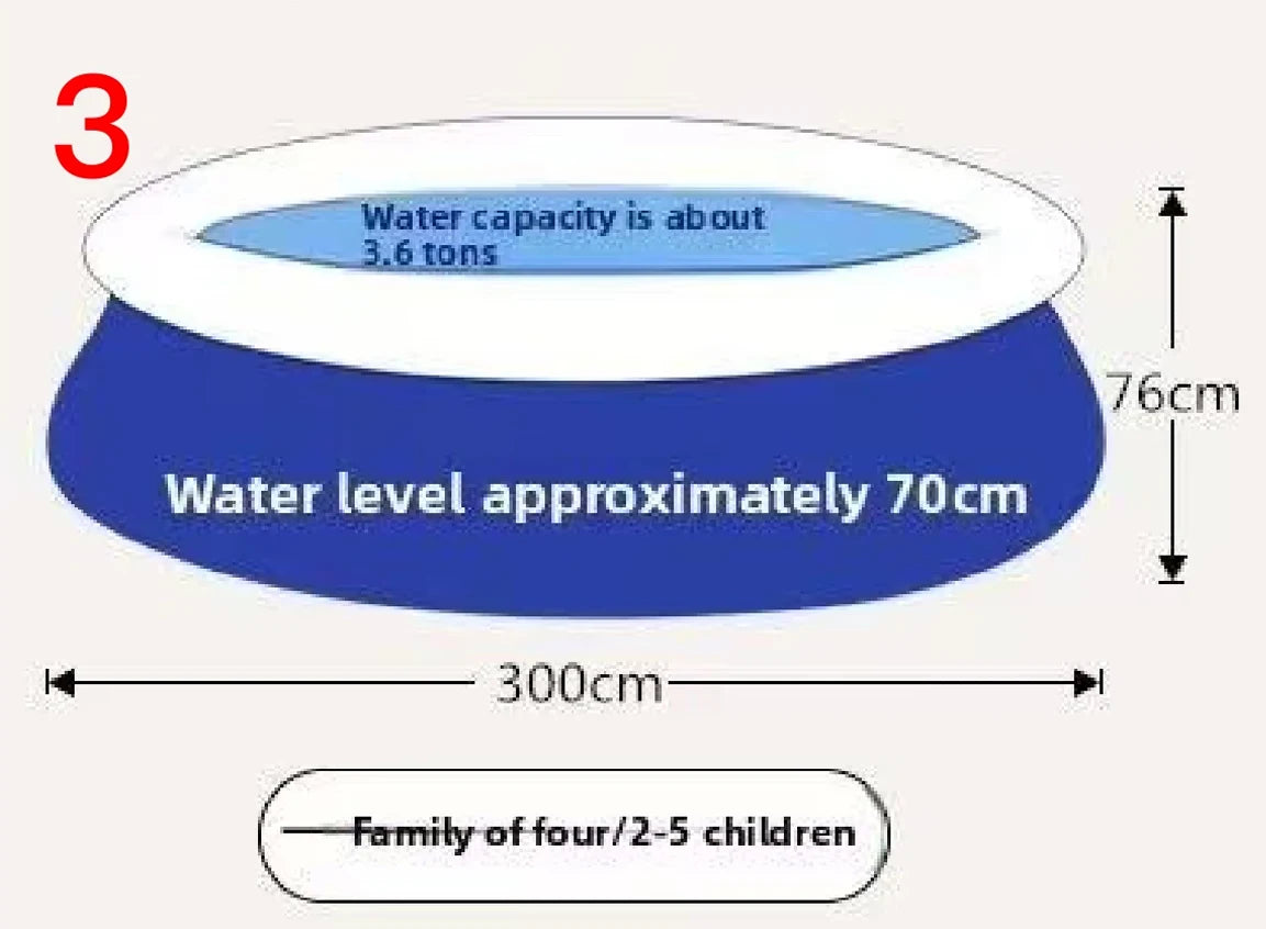 NEW Extra Large Inflatable Water Pool for Family Thickened PVC Lightweight Quick-to-Assemble Sun-Protective Outdoor Backyard Pool for Family