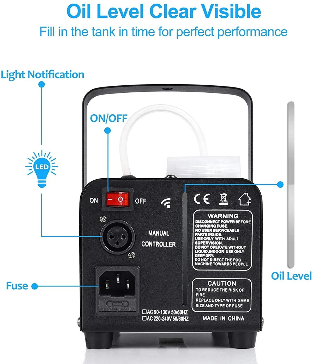 NEW Arrivals Professional Mini 500W LED Electric Wireless Remote Control Fog Machine R/G/B Stage Party Bar Wedding Birthday Party Special Events Smoking Machine