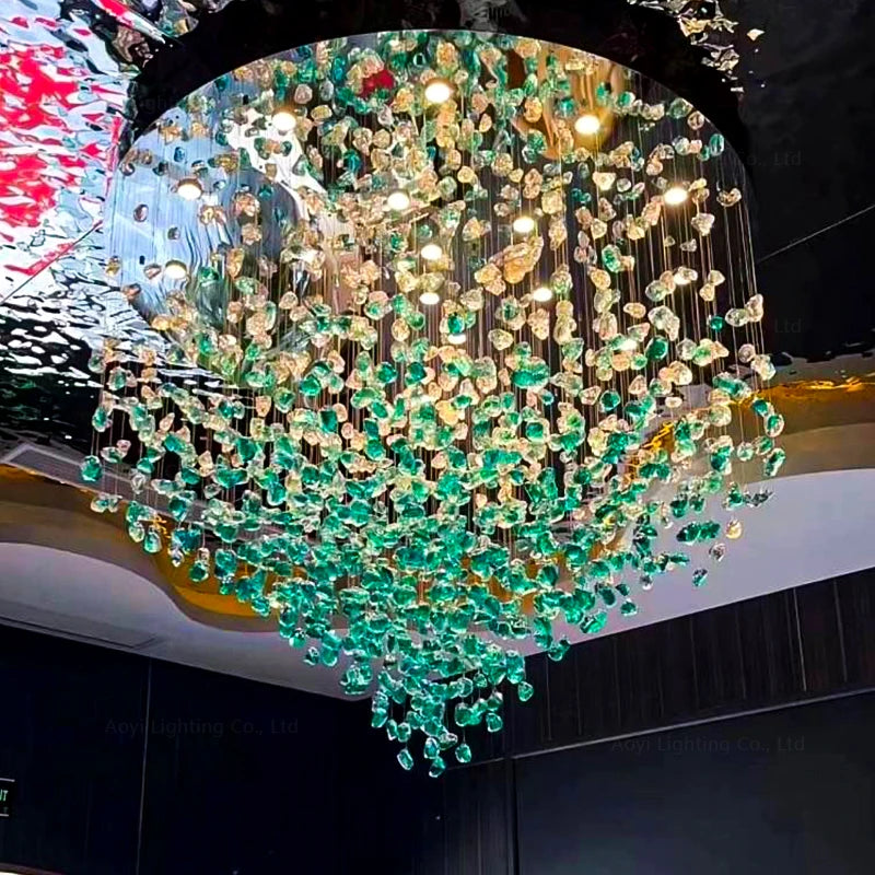NEW Arrivals Home Villa Staircase Living Room Ceiling Customized Modern Luxury Hotel Bar Lobby Pendant Light Glass Crystal with Adjustable Height Feature