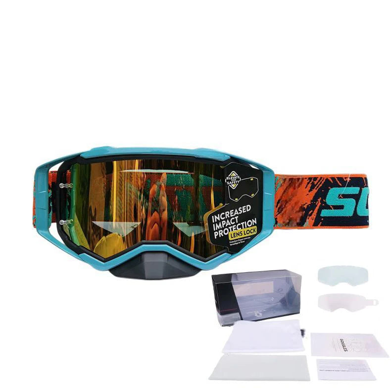 NEW American Motocross Motorcycle Top Quality Professional Goggles Halley Riding Eyewear Windproof Sports Glasses with Display Box Set