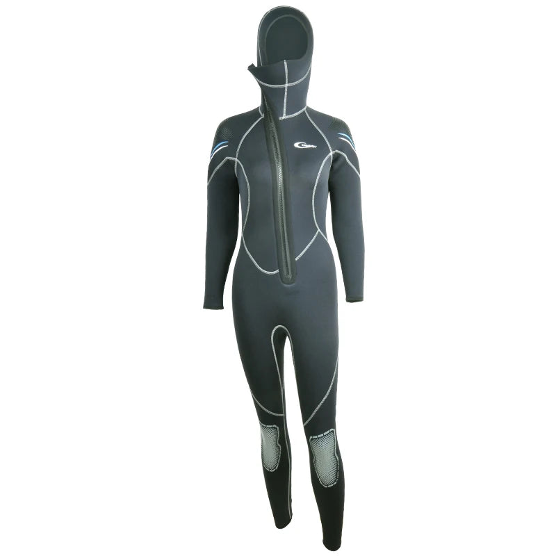 5MM Neoprene Top Quality Professional S-3XL Extra Plus Size Surfing Wetsuit Factory Direct Supply Long Sleeve Warm Thick Diving Scuba Snorkeling Underwater Fishing Custom Design Women Full Body Wet Suits