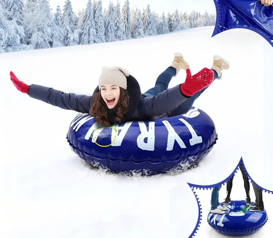 NEW Arrivals Adults Children Inflatable Snow Tube Thickened PVC Heavy Duty Bottom Sled with Handles Dinosaur Winter Sport Tubing Sledge Outdoor Snow Iced Winter Sports Accessories