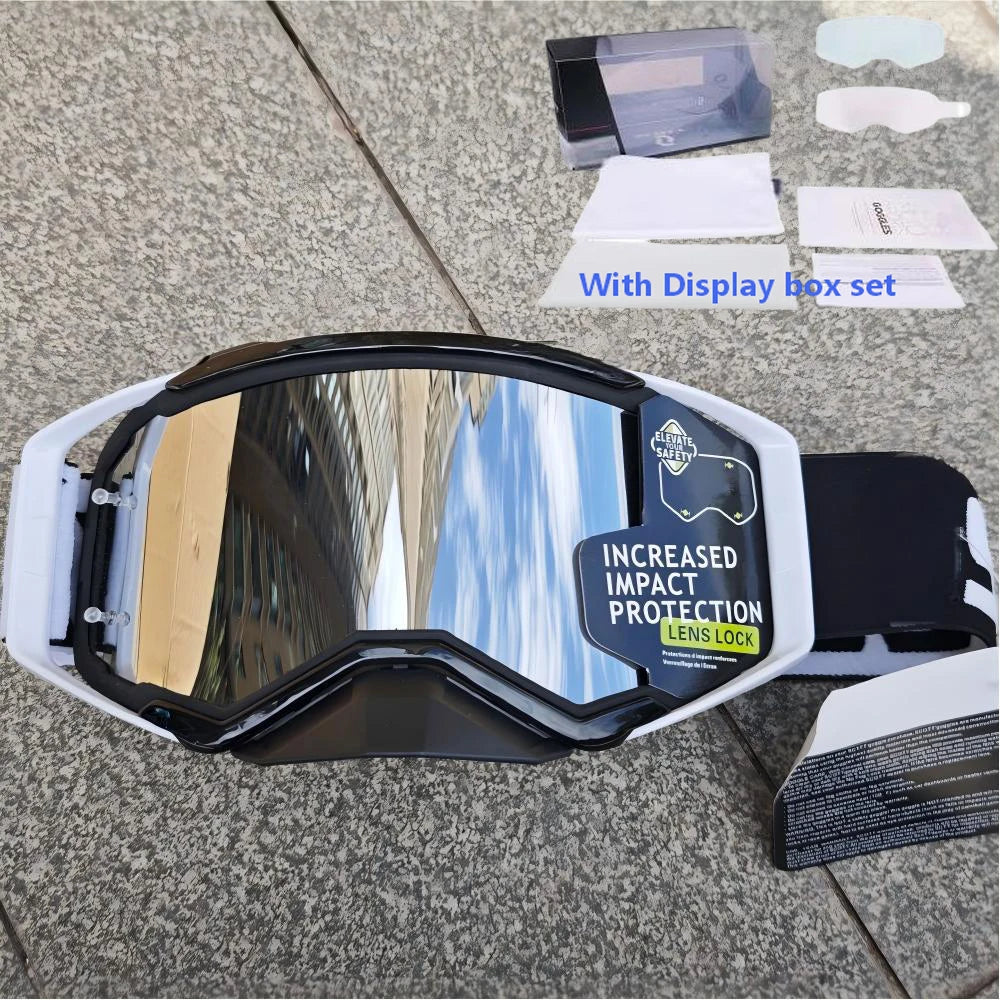 NEW American Motocross Motorcycle Top Quality Professional Goggles Halley Riding Eyewear Windproof Sports Glasses with Display Box Set