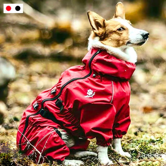 NEW S-5XL Plus Size Black/Red Waterproof Pet Dog Outdoor Jacket Clothes Winter Warm Coat  Big Jumpsuit Reflective Raincoat For Small Medium Large Dogs Clothing Accessories Pets Supplies