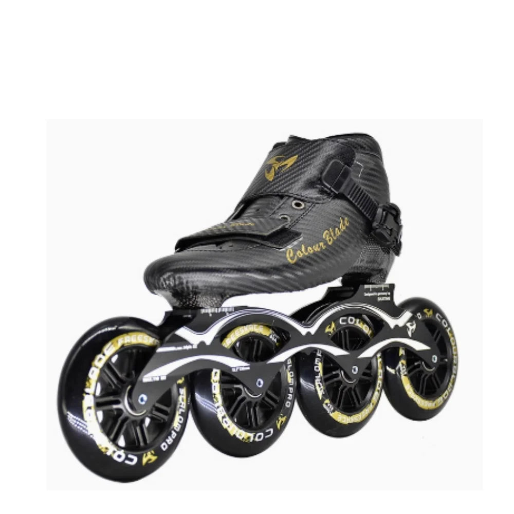 Carbon Fiber Sky Blue/Black/Red Color 4 Wheels Blade Adult Carbon Fiber Professional Inline Skates - High - Speed Racing, Durable PU Wheels for Marathon Outdoor Sports Activities Supplies