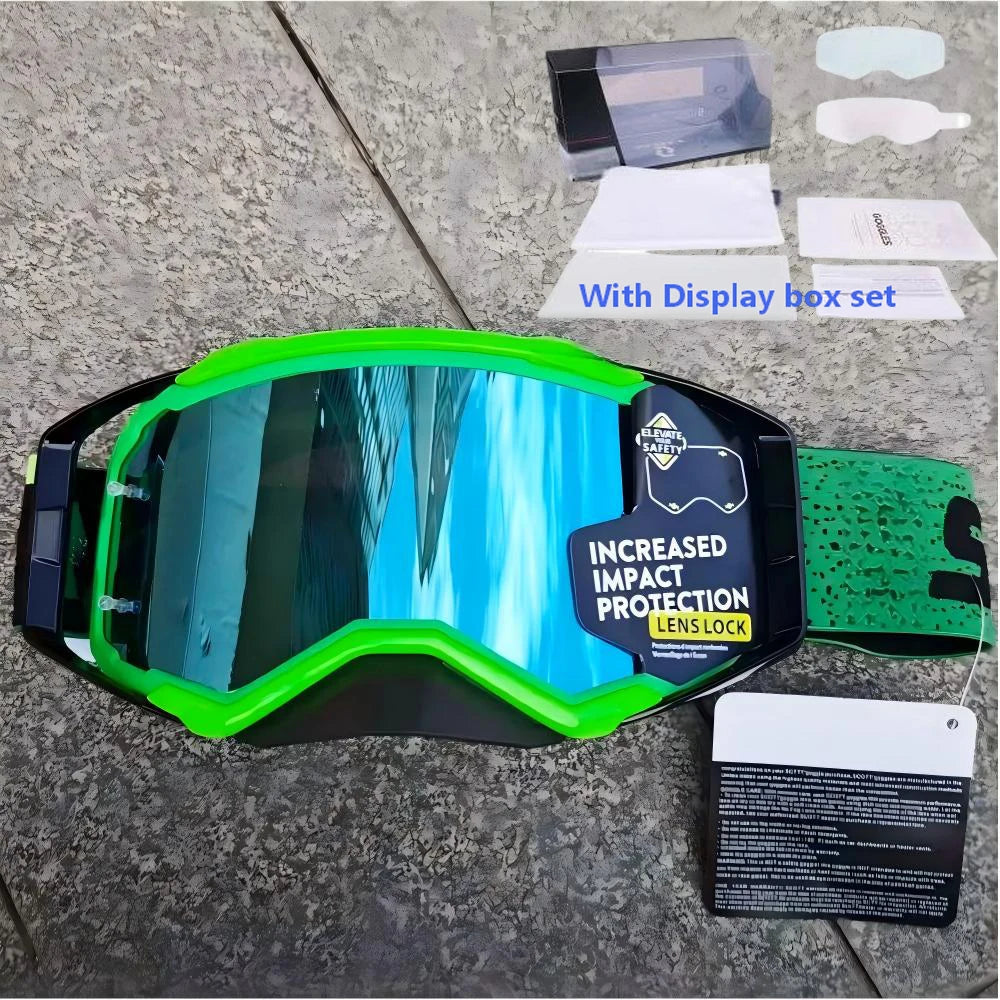 NEW American Motocross Motorcycle Top Quality Professional Goggles Halley Riding Eyewear Windproof Sports Glasses with Display Box Set