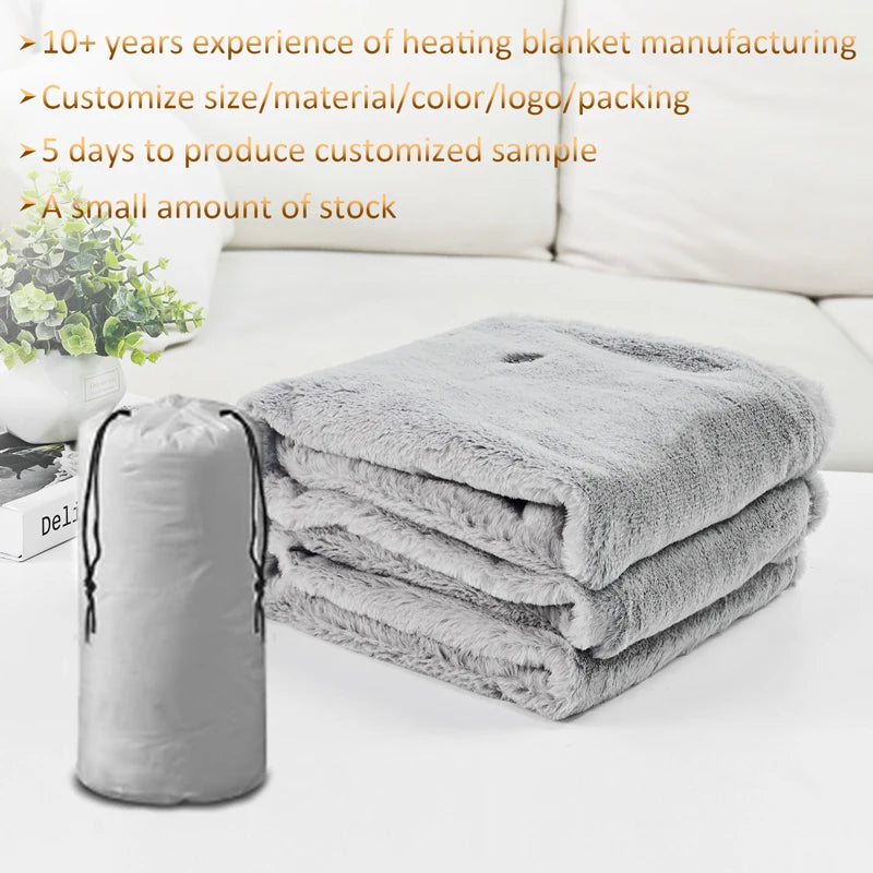 Electric Blanket Heated Throw Machine Washable Weighted Blanket for Home Office Bedroom & Living Room Portable Heating Wire Winter Warm Clothing Accessories