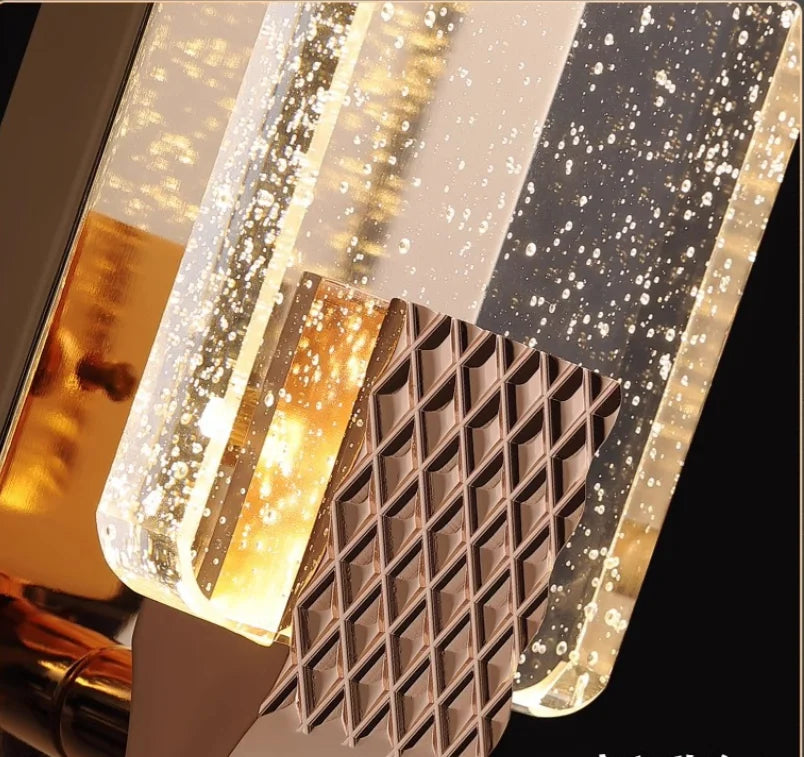 Villa Home Luxury Bubble Crystal Gold Wall Lamp Luxury Living Room Decoration Background Wall Fitting Bedroom Bedside Staircase Corridor Lamp LED Lights