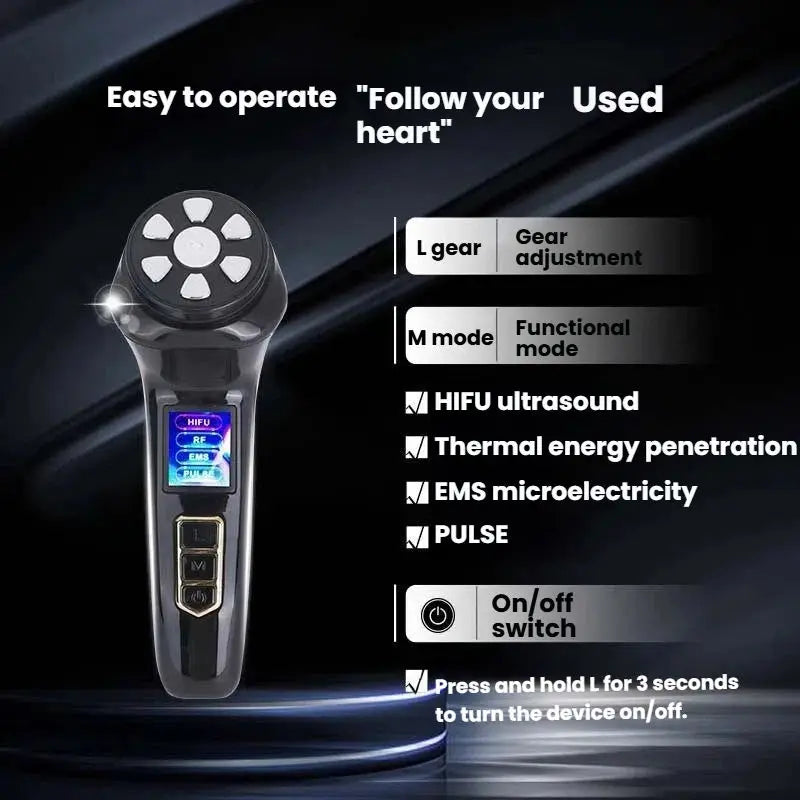 New Upgraded EMS Device Handheld Mini Machine Home Use 3 Cartridges Facial Lifting Anti-Wrinkle Anti-Aging Face Neck Eyes Dark Circles Remover Skin Tightening Women Skin Care Supplies