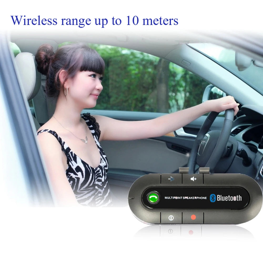 Hot Sale Wireless Handsfree Car Bluetooth Kit 4.1 Sun Visor Bluetooth Speaker Speakerphone MP3 Music Player Car Charger
