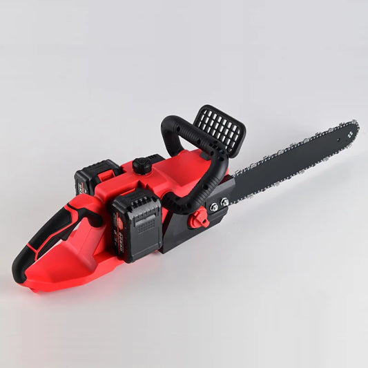 NEW Set 16-inch 15000mAh Rechargeable Household Small Handheld Electric Chain Saw Trees Pruner High-Power + 2 Lithium Batteries + 2 PCS Chain  Logging Saw Woods Branches Pruning Cutting Machine