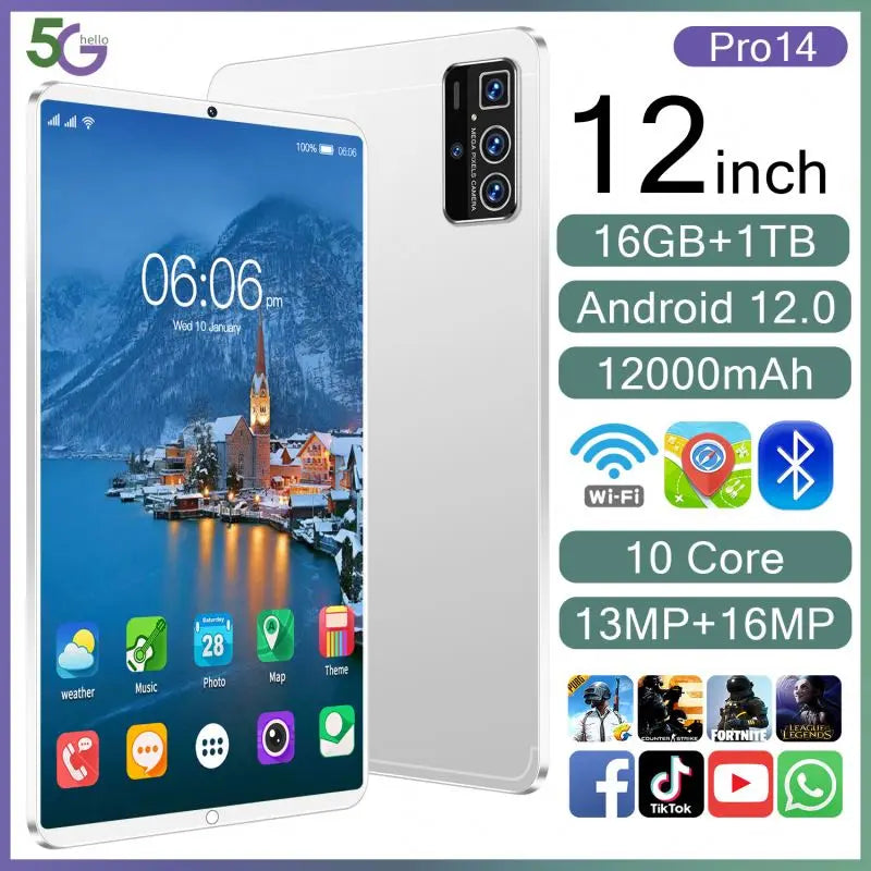 HOT SALE Smart 5G Tablet PC Elevate Your Learning and Office With 16GB Ram and 1TB Storage USB  New Tablets