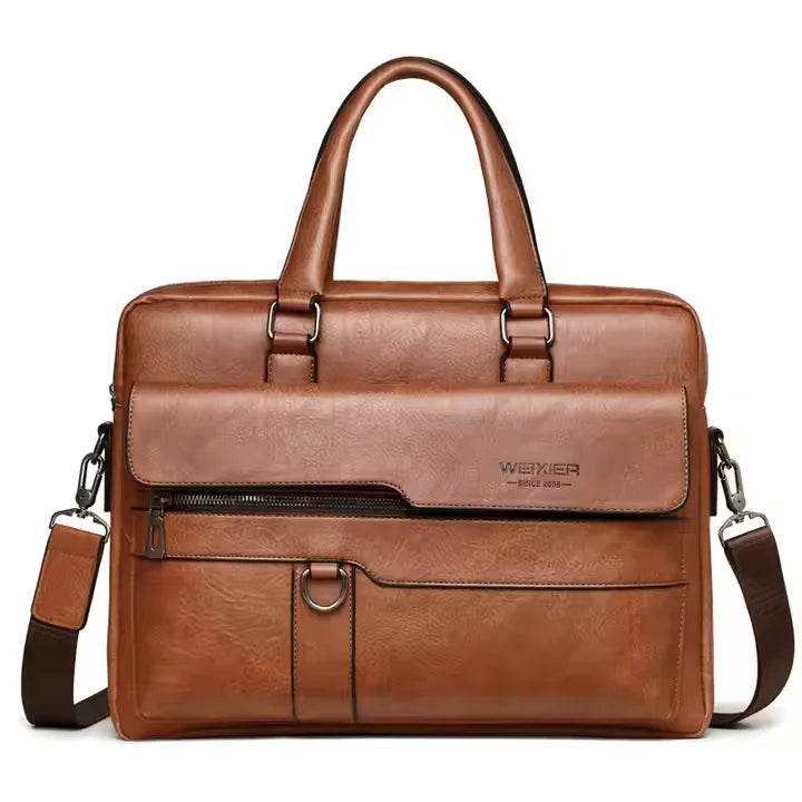 NEW Arrivals Brown/Black Color Men Briefcase Bag High Quality Professional Business PU Leather Shoulder Messenger Bags Office Handbag Laptop Bags