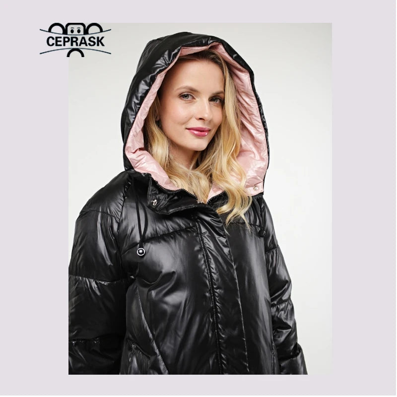Plus Size High Quality Very Long Parka Women's Winter Down Jacket Puffer Warm Quilted Coat Hooded Female Fashion Outwear