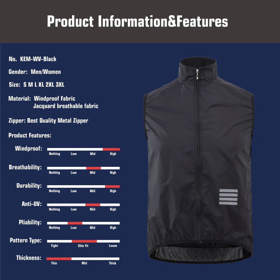 Cycling Vest Wind Navy Blue Men 2023 Sleeveless Bicycle Gilet Black Lightweight Outdoor Windproof MTB Sports Wind Vest