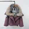 TikTok Most Popular 15 Colors Top Quality Unique Winter Luxurious Cashmere Loose Puffer Bomber Jacket Goose Down Jacket with Natural Red Silver Fox Fur Coat Girls Outerwear Jackets Women Winter Apparel Supplies