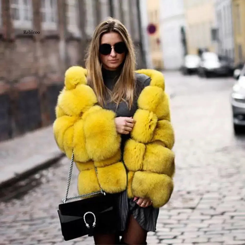 10 Colors S-4XL Plus Size Women's Winter Warm Faux Fur Jacket with Hat Splicing Jacket Faux Fur Hooded Jacket Top Quality Snow Boots Outerwear Jackets Women Winter Apparel Supplies