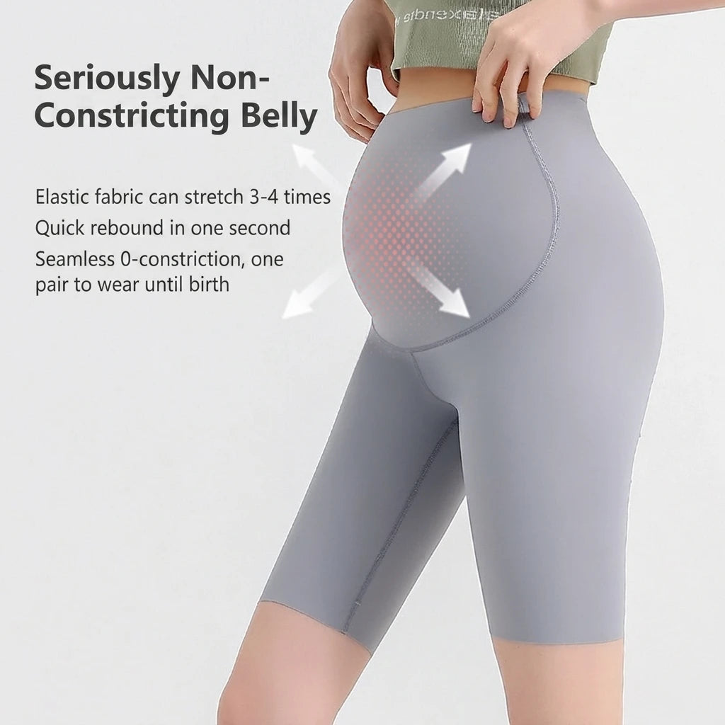 M-2XL Black/ Brown /Gray Color Women's Spring Summer High Waist Maternity Shorts Shark Pattern Sports Yoga Underwear for Pregnant Women