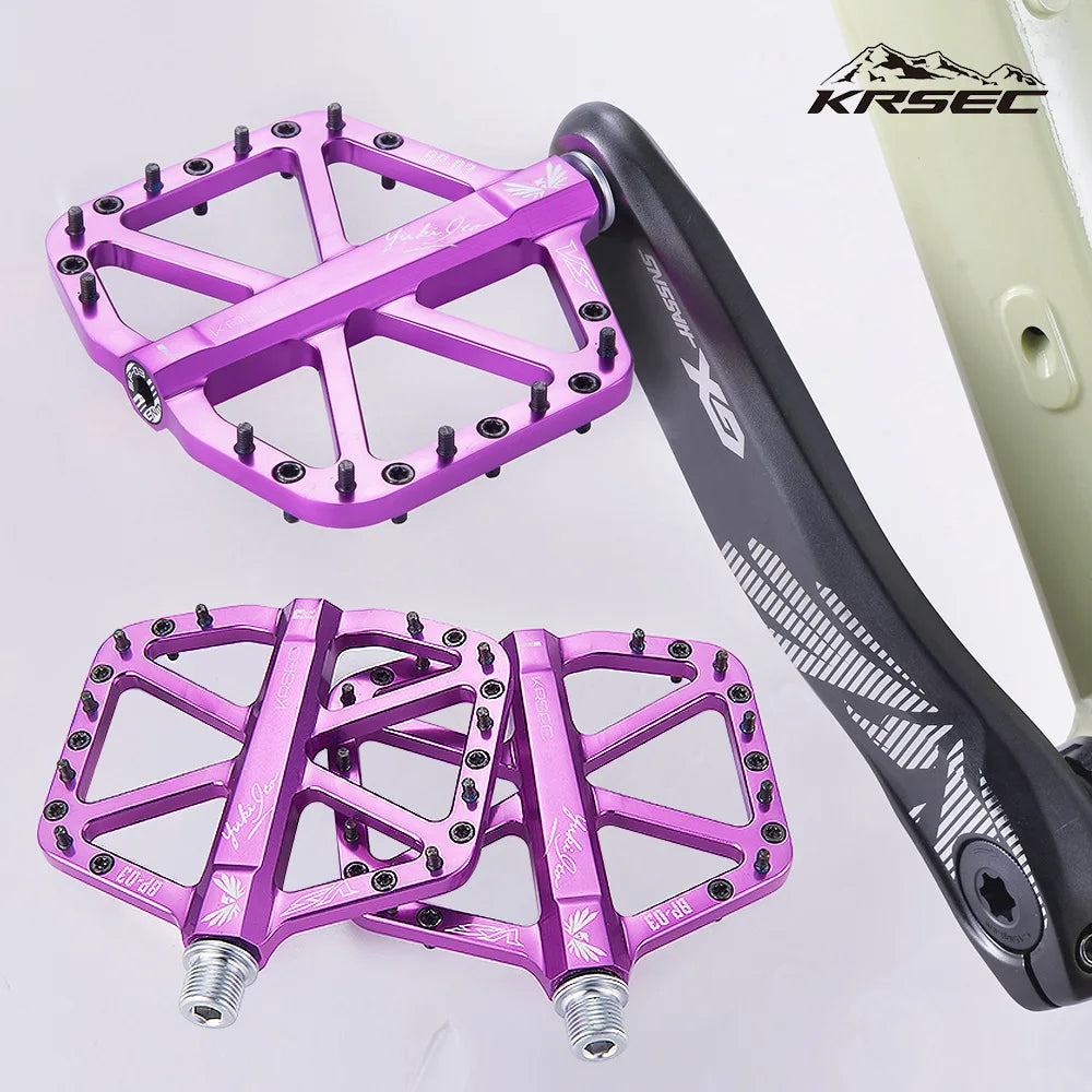 Titanium Alloy Axle 7 Colors  BMX Road  Mountain Bike Pedals Aluminum Alloy Three Bearings Titanium Alloy High-Strength Oversized Anti-Slip Treads Steel Spindle Bicycle Parts Accessories