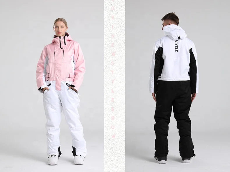 S-2XL 7 Colors Top Quality Waterproof Breathable Men Women One Piece Ski Suit Unisex Snowboard Suit Snowboard Snow Apparel Winter Sports Clothing Supplies