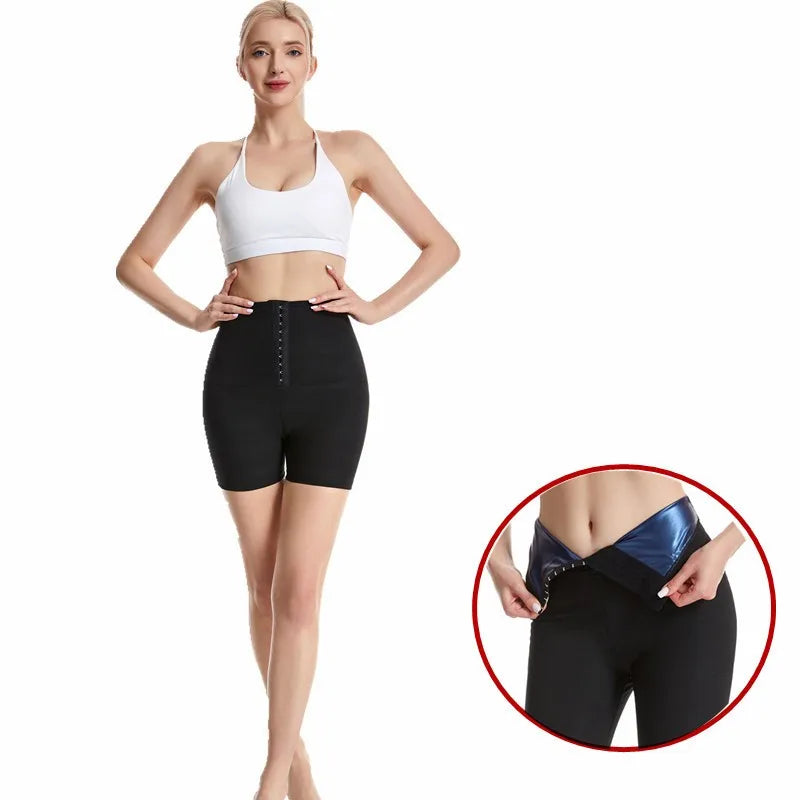 S-5XL Custom High Waist Women's Elastic Training Shorts Body Shaper Biker Sweat Trainer Leggings for Home Yoga Weight Loss Sauna Pants