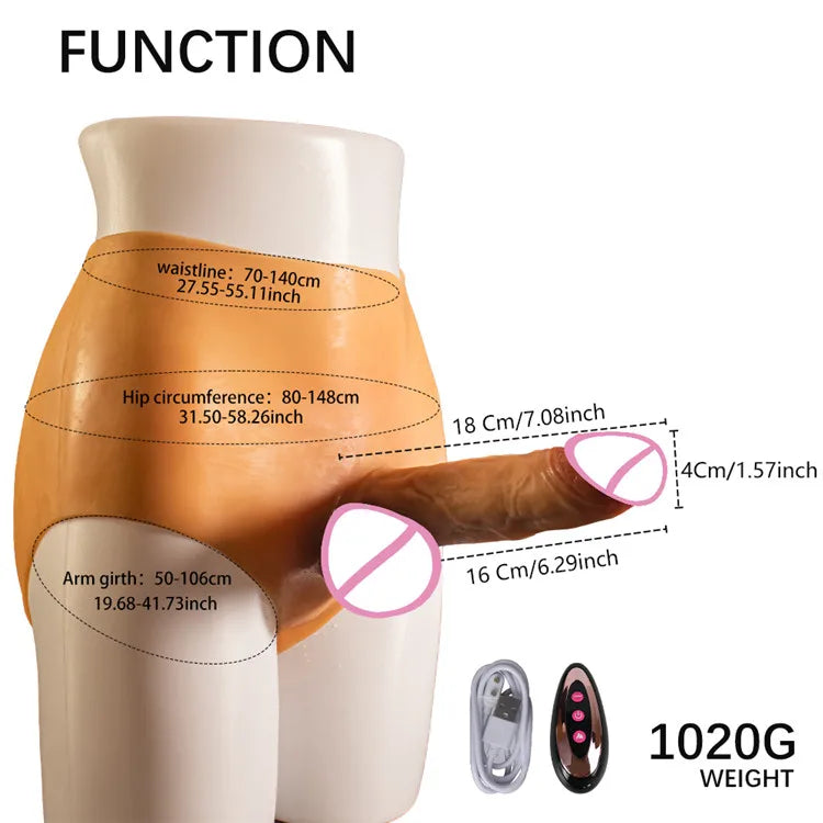 Hot Lesbian Realistic Silicone Vibrator Panty Soft Sexy Toy Shorts and Anal Dildo for Women Wearing Vibrating Panties