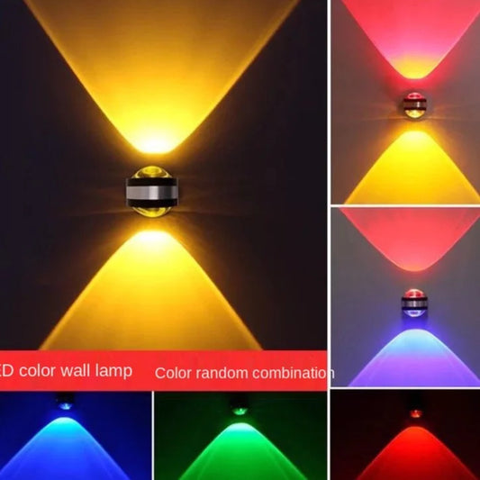 Double Side 6 Colors Wall Light  Modern Indoor Hotel Decoration Up Down LED Wall Lamp for Living Room Bedside TV Background KTV Lamp Home Bedroom Lighting Supplies