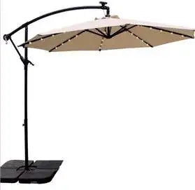Villa Home Hotels Outdoor Beach Party Swimming Pool Camping Garden Courtyard Furniture Poolside Light Parasol Umbrella LED Solar Light Table Banana Style Beach Umbrella All Weather Luxury Furniture Supplies