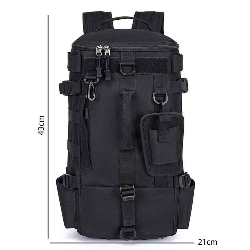 20L-35L Large-Capacity Multi-Functional Outdoor Fishing Bag Water-Repellent Sub-Bag Dry Wet Separation Mountable Fishing Rod Holder Fishing Accessories
