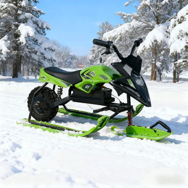 HOT SALE Green/Black/Gray Color 36V 500W Electric Snowmobile Adults Kids Snowmobile  - All-Terrain Ski + Track Drive Winter Sports Supplies