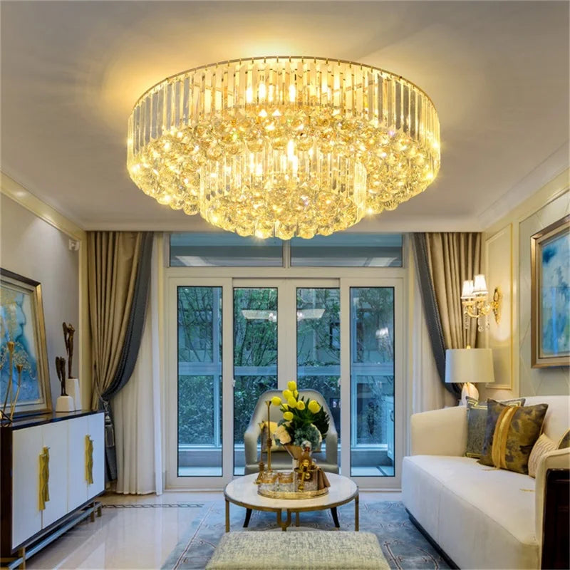 HOT SALE Villa Home Luxury K9 Crystal Chandelier 5 Years Warranty Contemporary Square Gold Luxury Ceiling Light LED Creative Crystal Lamp Fixtures Home  Decoration Lighting Supplies