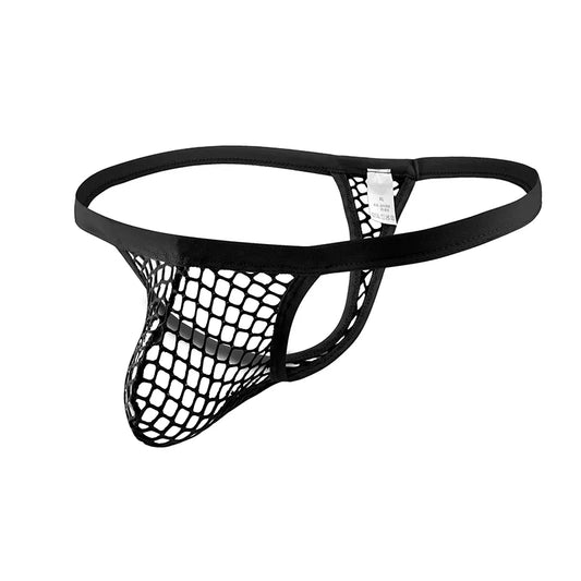 CLEVER-MENMODE Sexy Underwear Hot Transparent Men Mesh Thongs Panties G String T-back Jockstrap Erotic Costume Man Cock Pouch