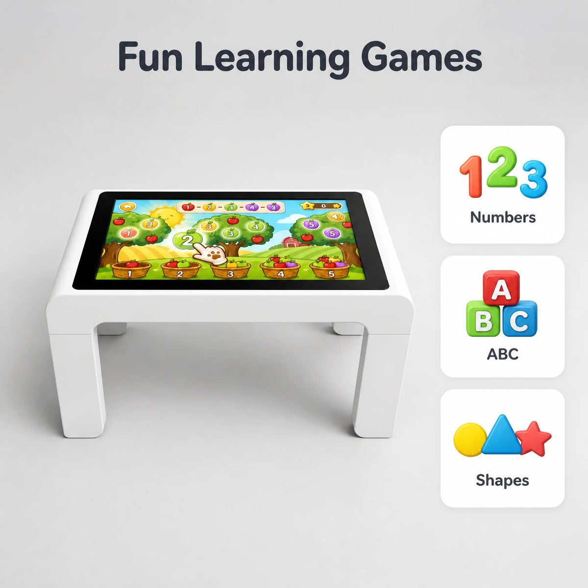 55* Inch Android Waterproof LED Tube Kids Interactive Touch Screen Game Table Home School Educational Learning Table Screen